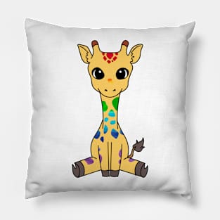 Rainbow Pride Giraffe Pillow