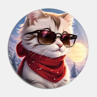 Cat in the snow - Modern digital art Pin