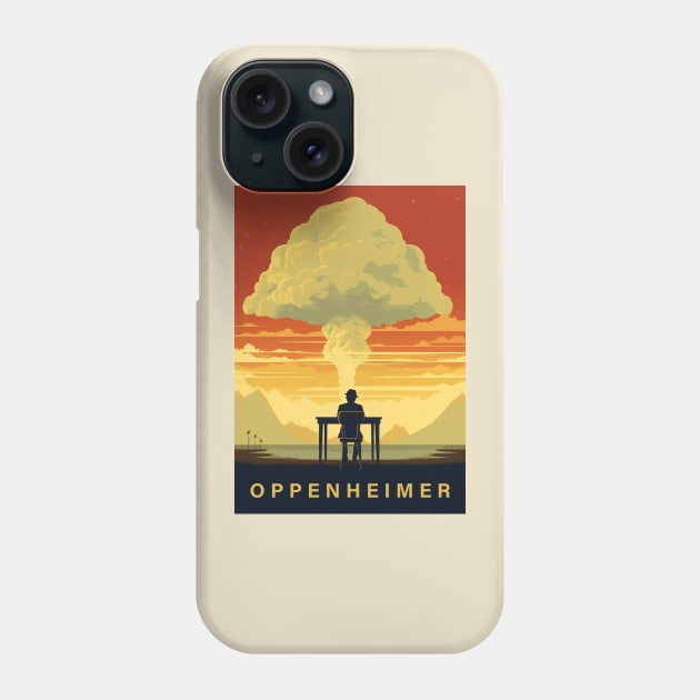 Oppenheimer 2023 Movie Poster Phone Case by Retro Travel Design