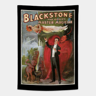 Vintage Magic Poster Art, Blackstone, the World's Master Magician Tapestry