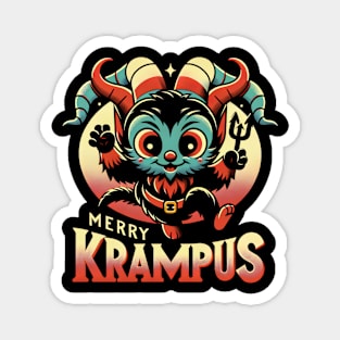 Cute Merry Krampus - Christmas Holiday - 30’s retro cartoon Magnet