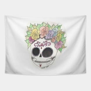 Sugar Skull Watercolor Tapestry