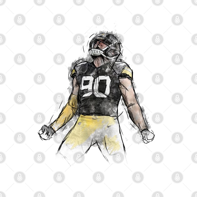 TJ Watt Sketch Art by pentaShop