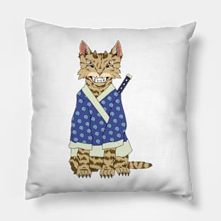 Samurai demon cat Pillow