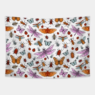 Pretty bugs, butterflies and dragonflies pattern Tapestry