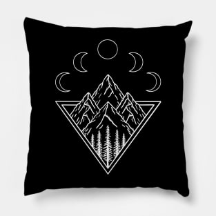 Nature mountains moon minimal Pillow