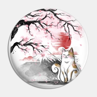 Sakura cat Pin