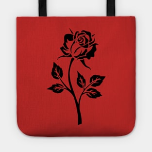 A Simple Black Rose Tote