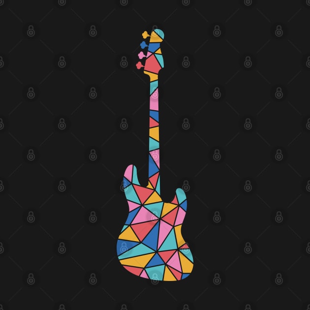 Geometric Colorful Bass Guitar by nightsworthy