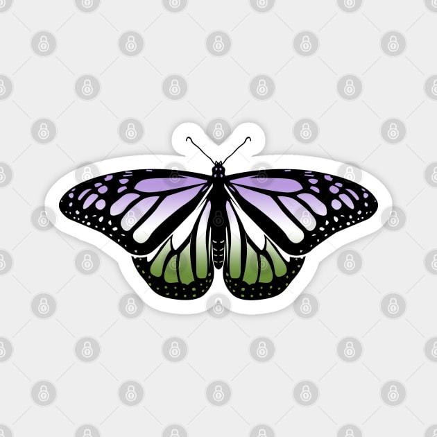 Genderqueer Pride Butterfly Magnet by brendalee