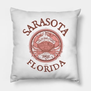 Sarasota, Florida, with Stone Crab on Wind Rose Pillow