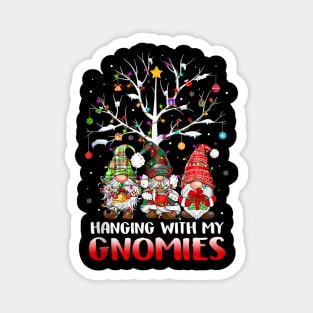 Hanging With My Gnomies - Funny Gnome Friends - Xmas Holiday Magnet