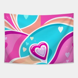 Delicious Candy Heart on Colorful Ice Cream Tapestry