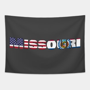 Missouri State Flag/American Flag Logo Tapestry