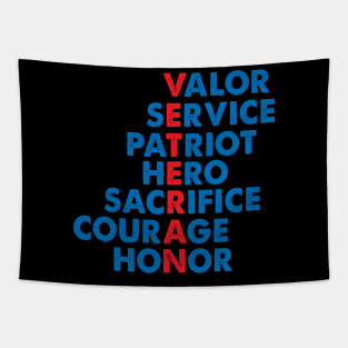 Veteran Day valor service patriot hero sacrifice courage honor Tapestry