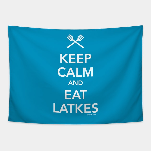 Keep Calm and Eat Latkes Tapestry by jrotem