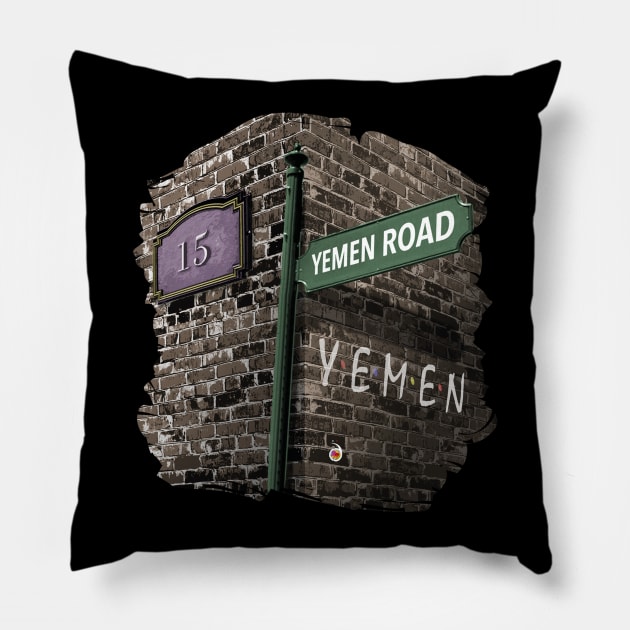 Friends: 15, Yemen Road, Yemen Pillow by rednessdesign