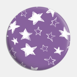 watercolor white stars over purple orchid background Pin