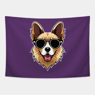 Cute corgi dog with glasses Tapestry