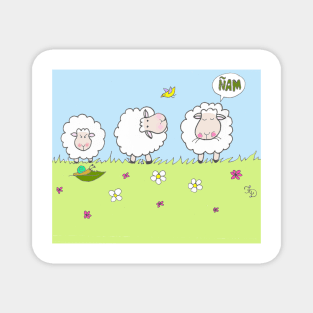 I have three white sheep Magnet