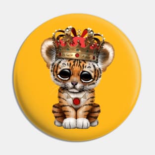 Cute Royal Tiger Wearing Crown Pin