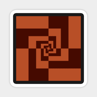 Golden Ratio Orthogonal pattern  - Warm Orange Brown Magnet