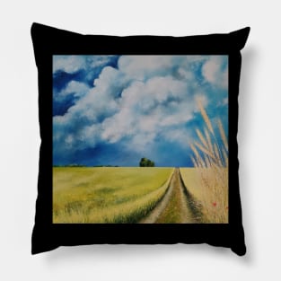 Blue village life Pillow