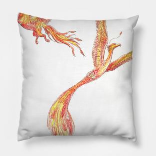 Phoenix Bird Red Horse Pony Griffon Pillow