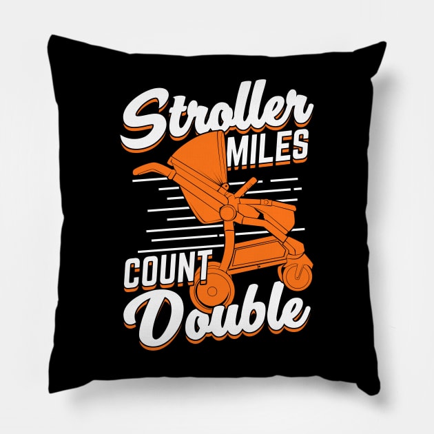 Stroller Running Jogging Runner Mom Mother Gift Pillow by Dolde08