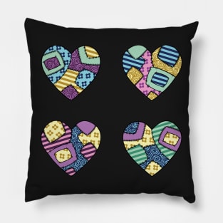 patchwork hearts Pillow