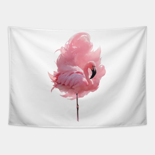 Pink Flamingo Cotton Candy Floss Tapestry by HideTheInsanity