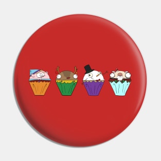 Christmas Cupcake Line Up Pin