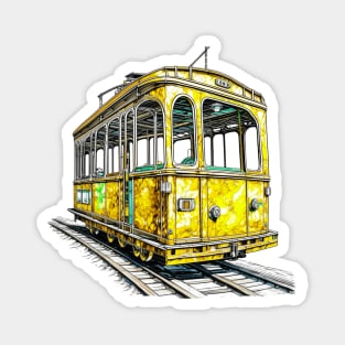 Yellow Cable Car Magnet