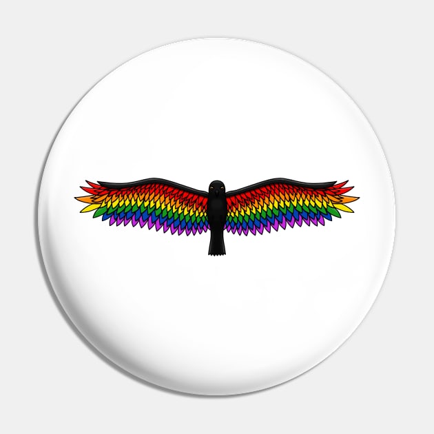 Fly With Pride, Raven Series - LGBTQ Pin by StephOBrien