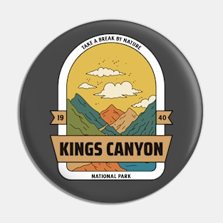 Kings Canyon National Park Mountains Hiking Camping Outdoors Pin