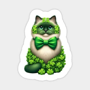 Clover Birman Cat St Patricks Day Magnet