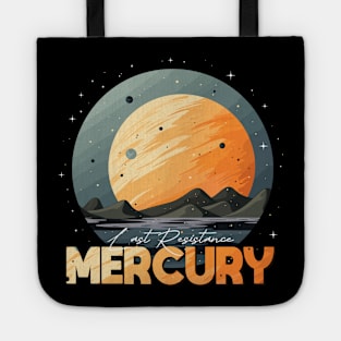 Mercury Planet Logo, Solar System Space Exploration Art Tote