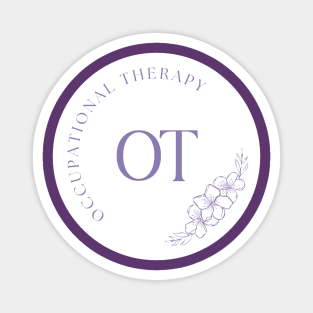 OT floral circle purple & white Magnet