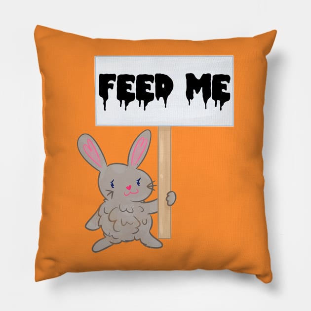 Feed Me Bun Sign Pillow by ShinyBat