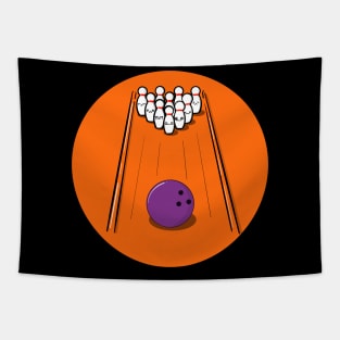 Bowling Pins Scared Of Bowling Ball Tapestry