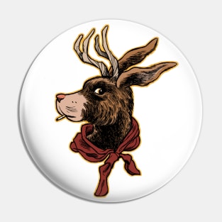 Hipster Jackalope Pin