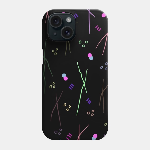 Fun lines and circles with painted dots Phone Case by jen28