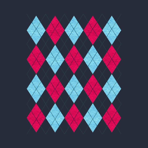 Pink and Blue Argyle by terrybain