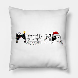 Funny peeking cats christmas Pillow