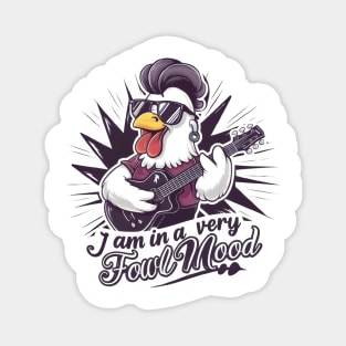 Rockin Rooster: Fowl Mood Guitarist Magnet