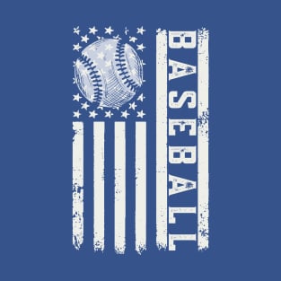 Baseball American Flag T-Shirt