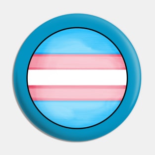 Transgender pride flag colours circular sphere Pin