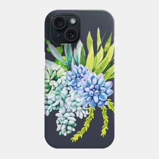 Watercolor succulent bouquet Phone Case