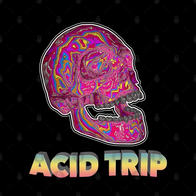 Aesthetic Acid Trip Skull ∆∆∆∆ Graphic Design/Illustration by DankFutura