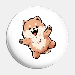 Cute Pomeranian Jumping Pin